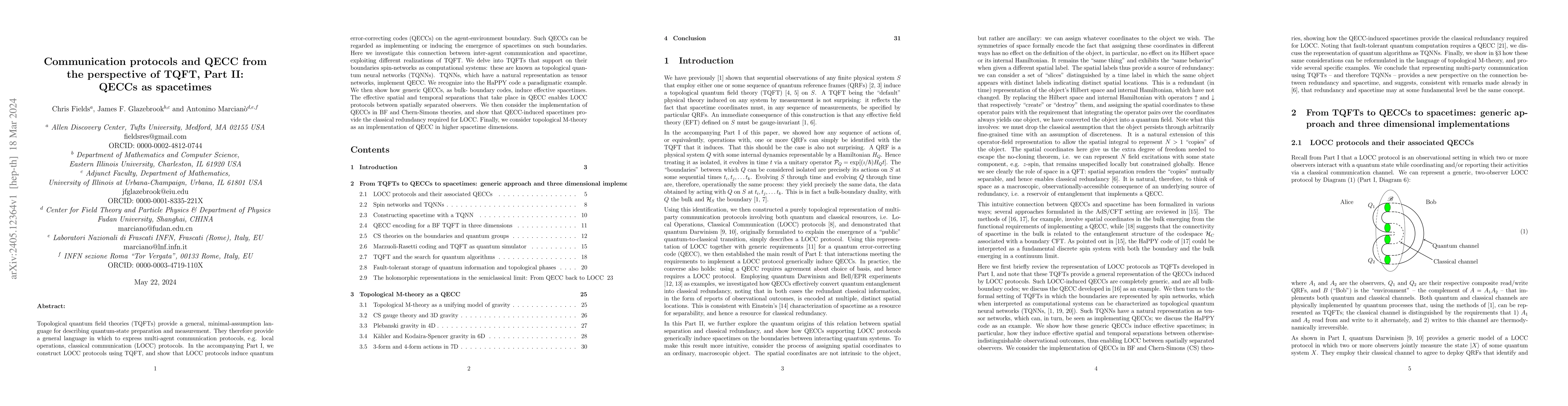 Thumbnail for Communication protocols and QECC from the perspective of TQFT, Part II:
  QECCs as spacetimes