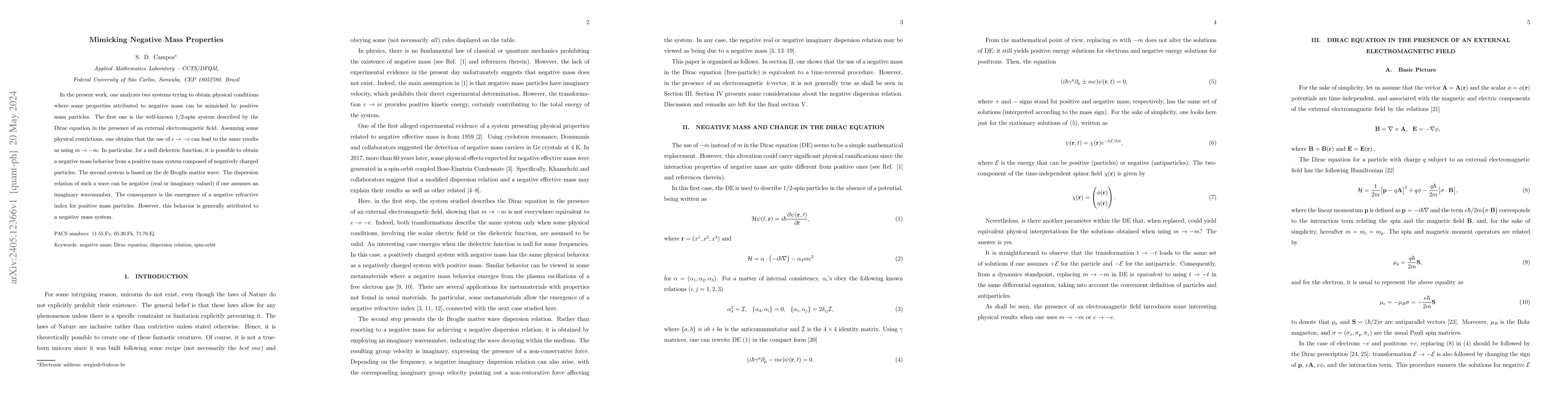 Thumbnail for Mimicking Negative Mass Properties
