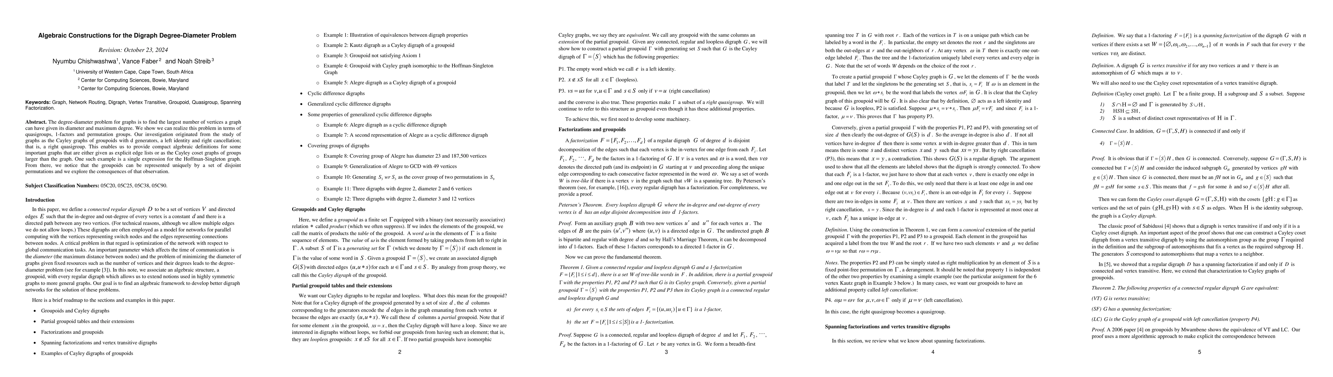 Thumbnail for Algebraic Constructions for the Digraph Degree-Diameter Problem