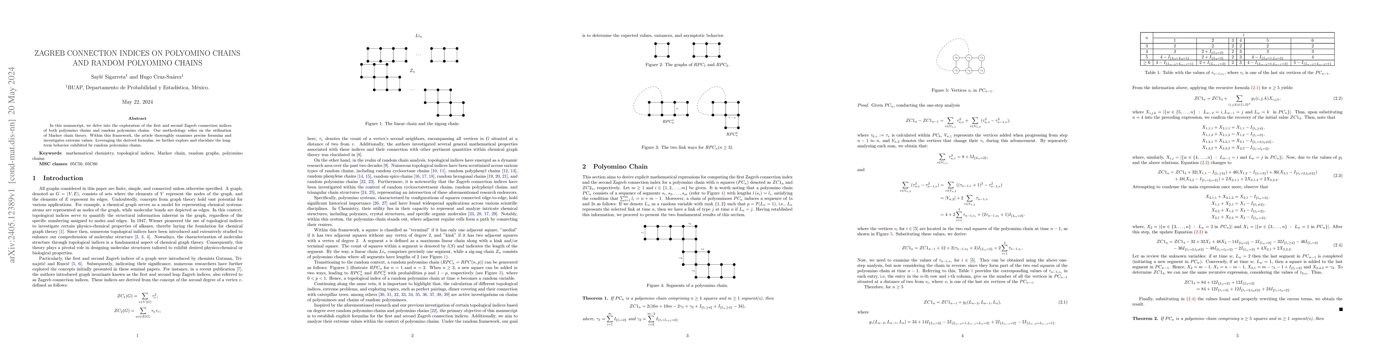 Thumbnail for Zagreb Connection indices on polyomino chains and random polyomino
  chains
