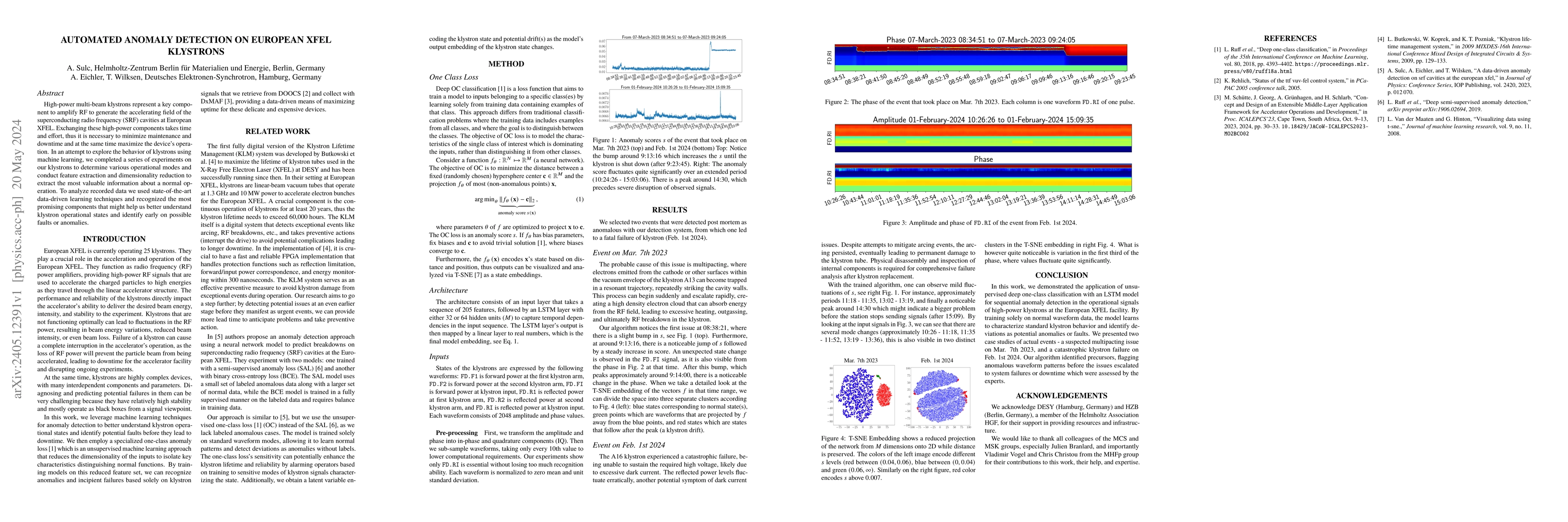 Thumbnail for Automated Anomaly Detection on European XFEL Klystrons