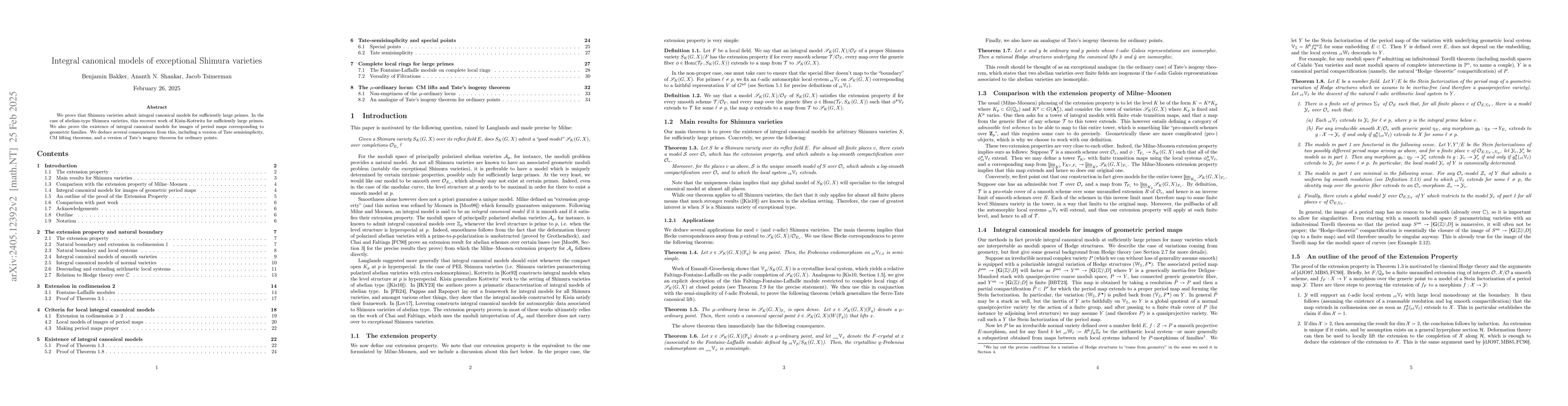 Thumbnail for Integral canonical models of exceptional Shimura varieties