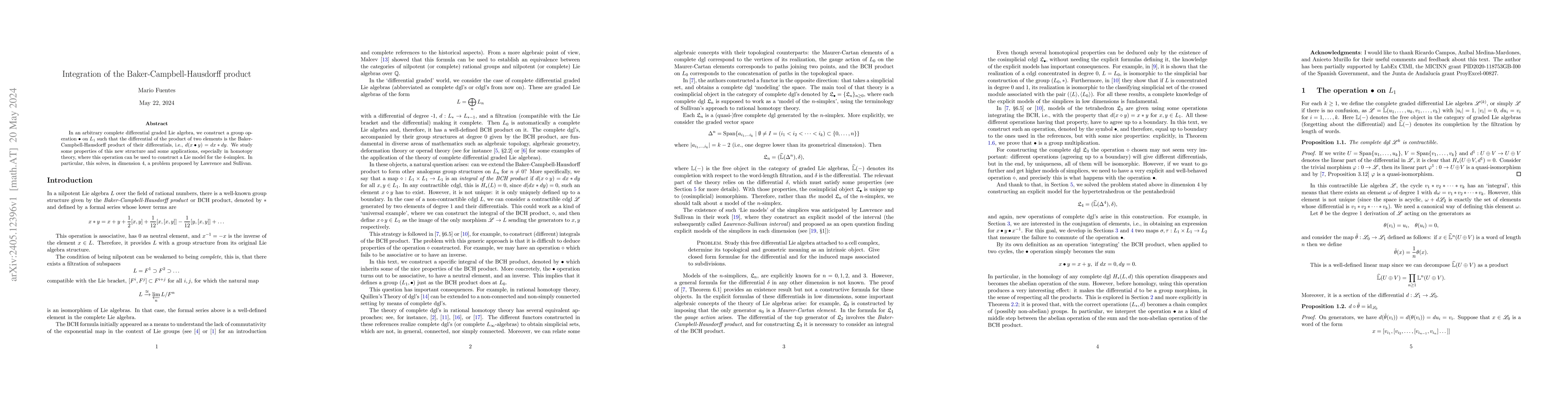 Thumbnail for Integration of the Baker-Campbell-Hausdorff product