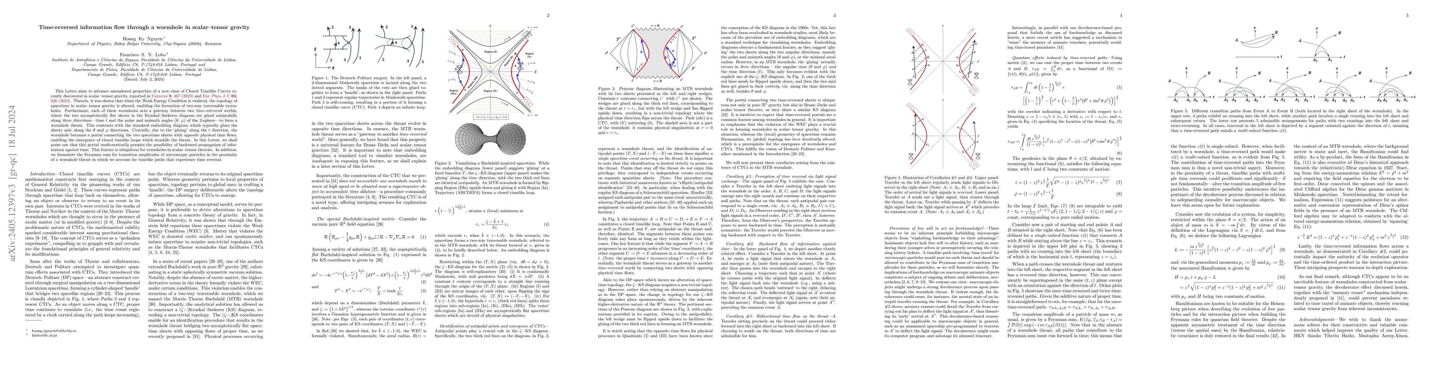Thumbnail for Time-reversed information flow through a wormhole in scalar-tensor
  gravity