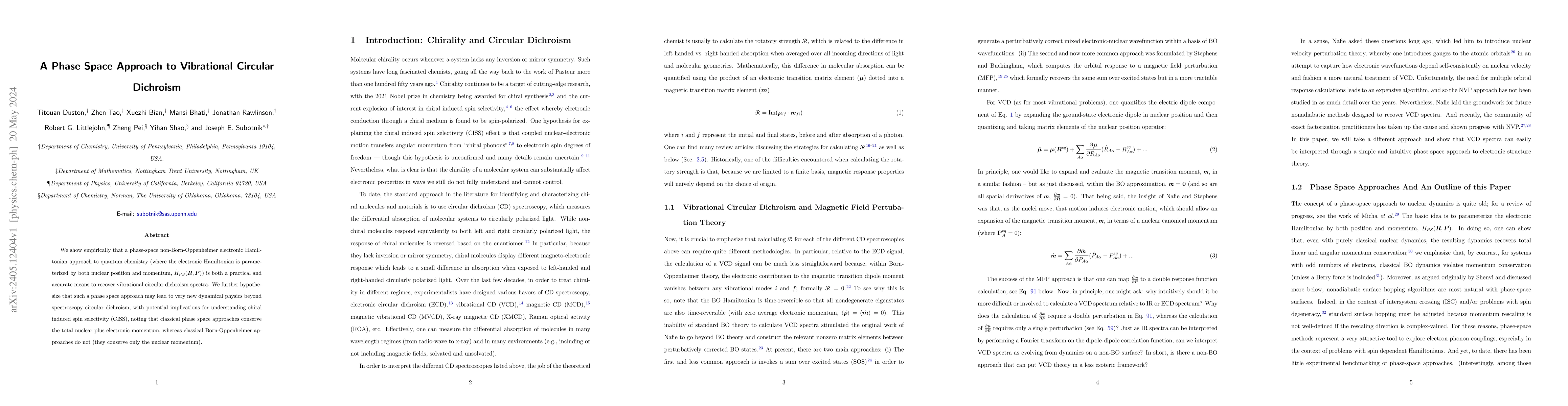 Thumbnail for A Phase Space Approach to Vibrational Circular Dichroism