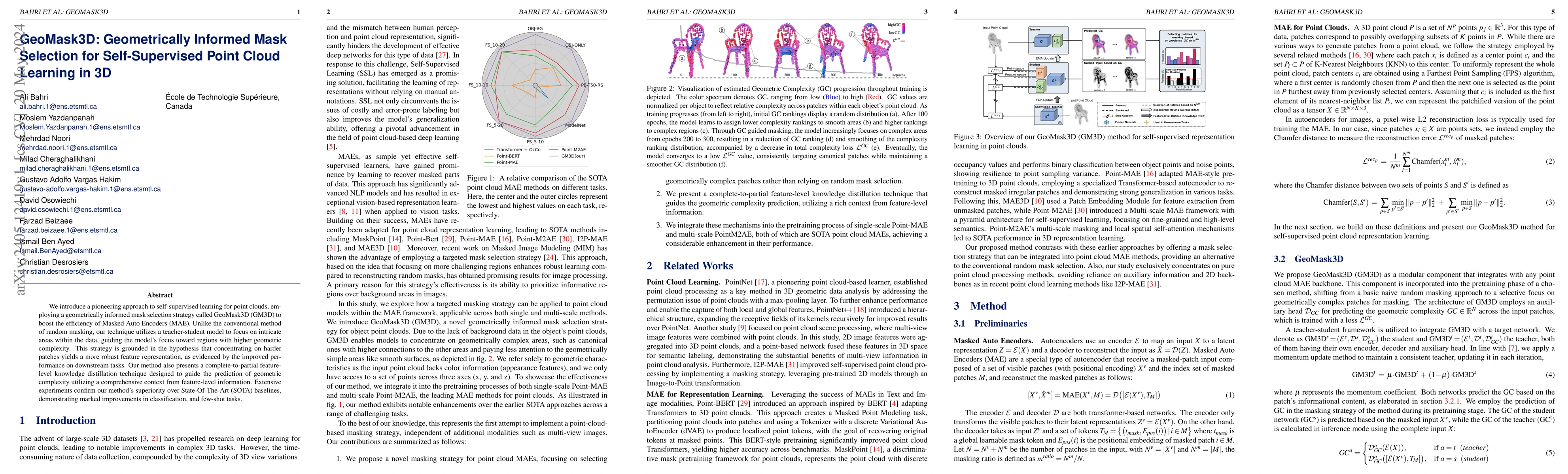 Thumbnail for GeoMask3D: Geometrically Informed Mask Selection for Self-Supervised
  Point Cloud Learning in 3D