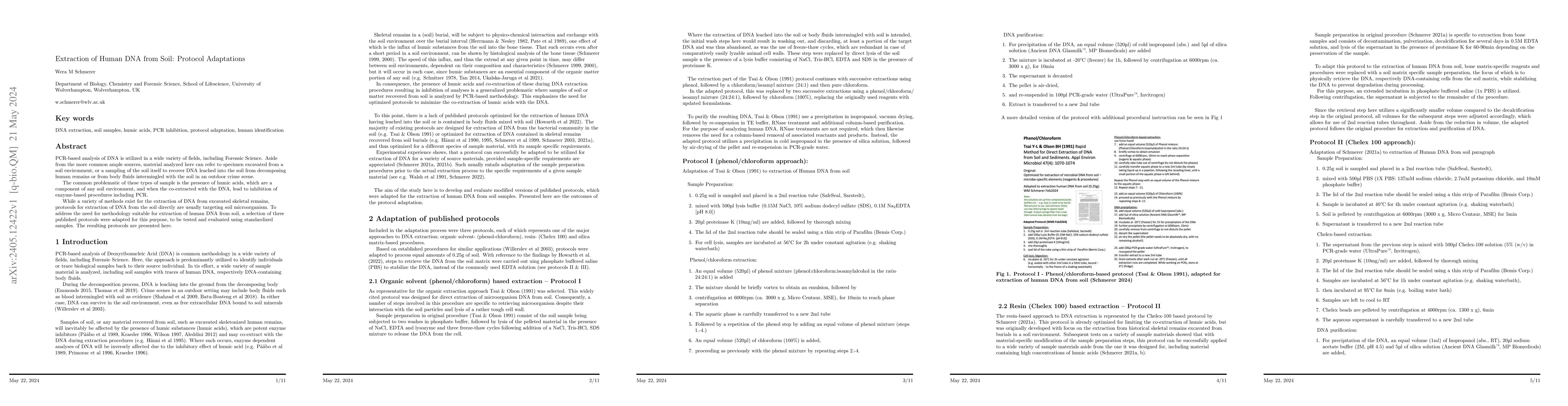Thumbnail for Extraction of Human DNA from Soil: Protocol Adaptations