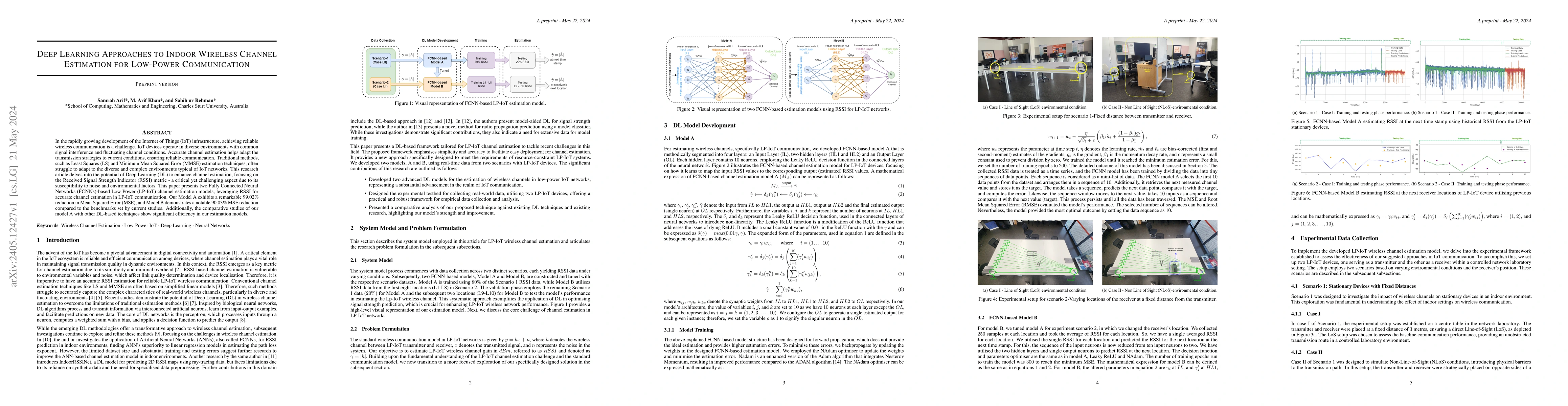 Thumbnail for Deep learning approaches to indoor wireless channel estimation for
  low-power communication