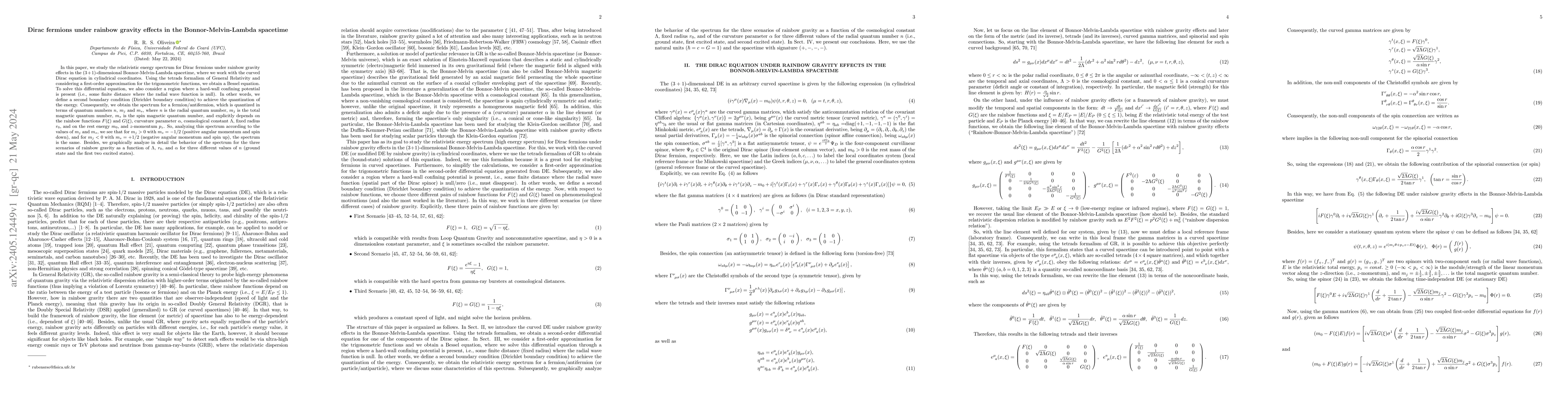 Thumbnail for Dirac fermions under rainbow gravity effects in the Bonnor-Melvin-Lambda
  spacetime
