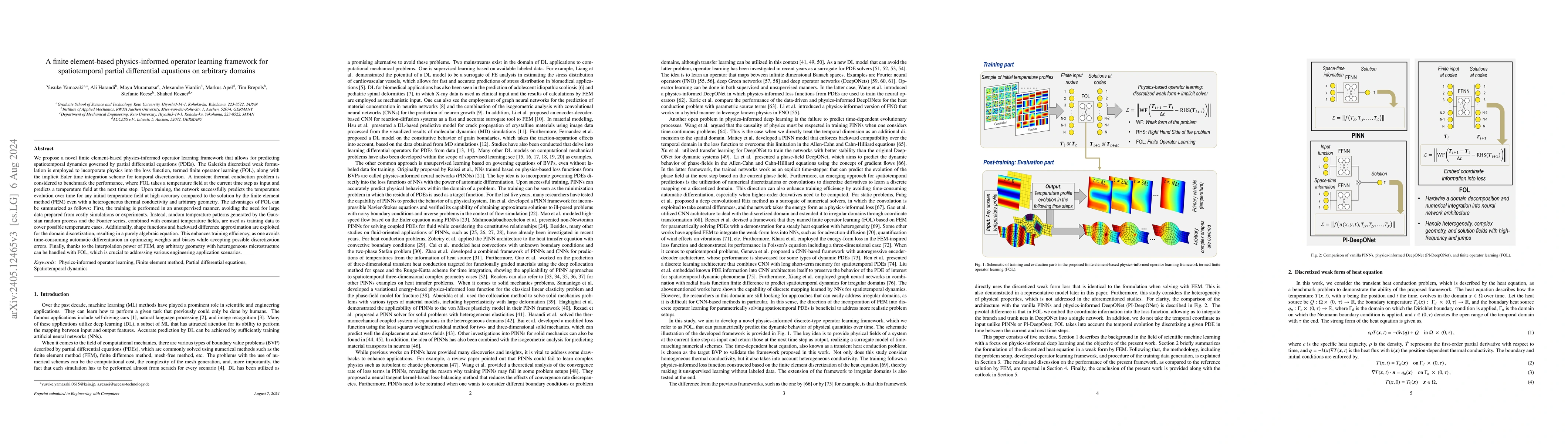 Thumbnail for A finite element-based physics-informed operator learning framework for
  spatiotemporal partial differential equations on arbitrary domains