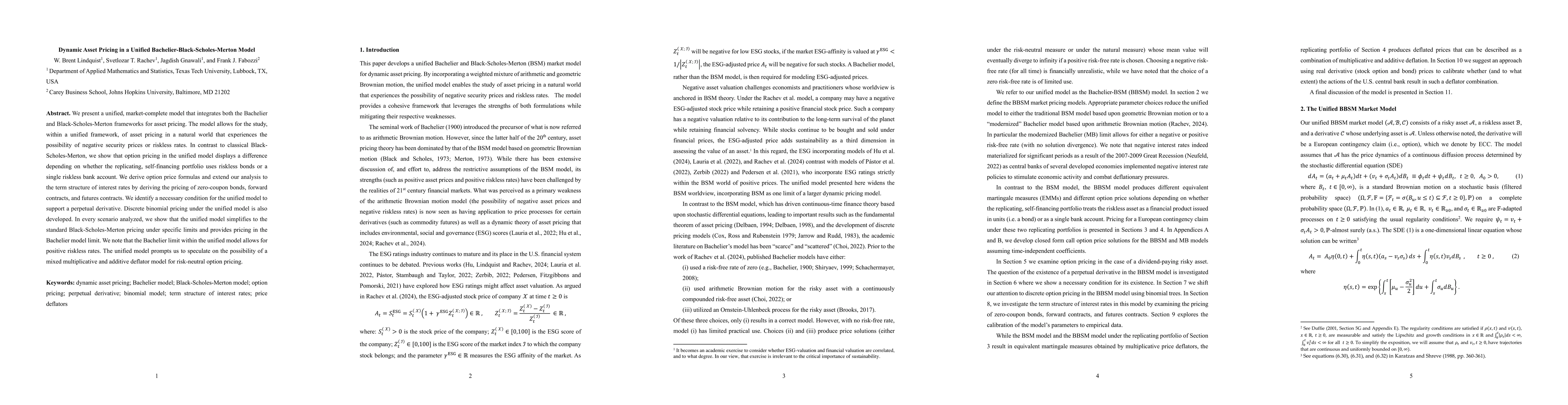 Thumbnail for Dynamic Asset Pricing in a Unified Bachelier-Black-Scholes-Merton Model