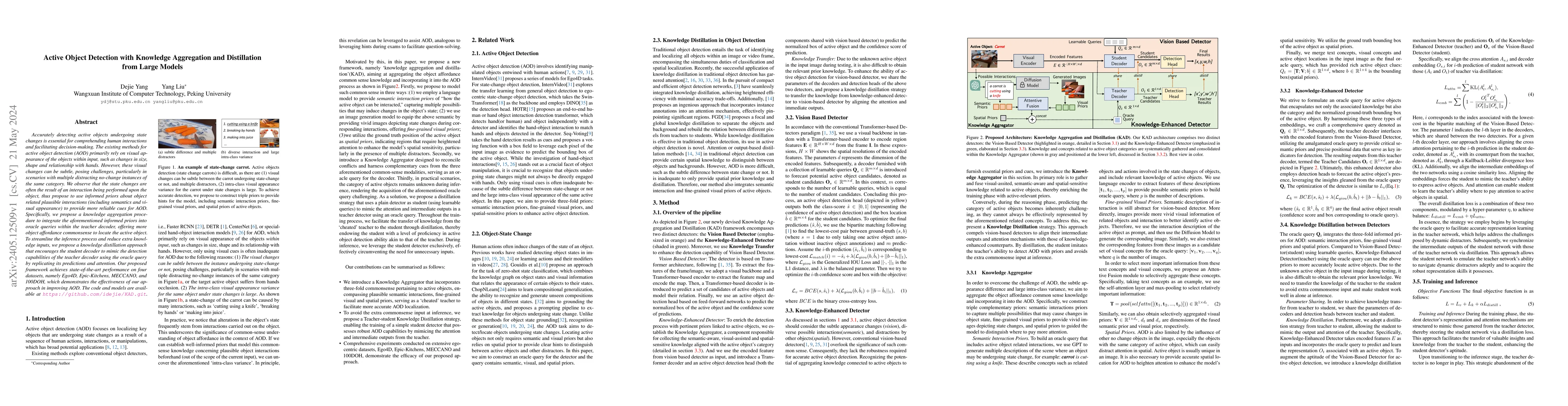 Thumbnail for Active Object Detection with Knowledge Aggregation and Distillation from
  Large Models