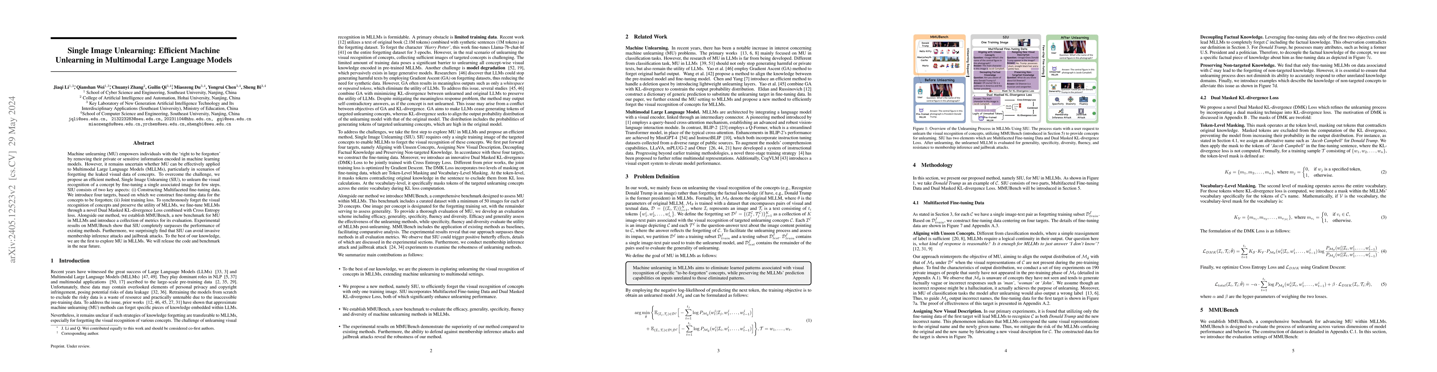 Thumbnail for Single Image Unlearning: Efficient Machine Unlearning in Multimodal
  Large Language Models