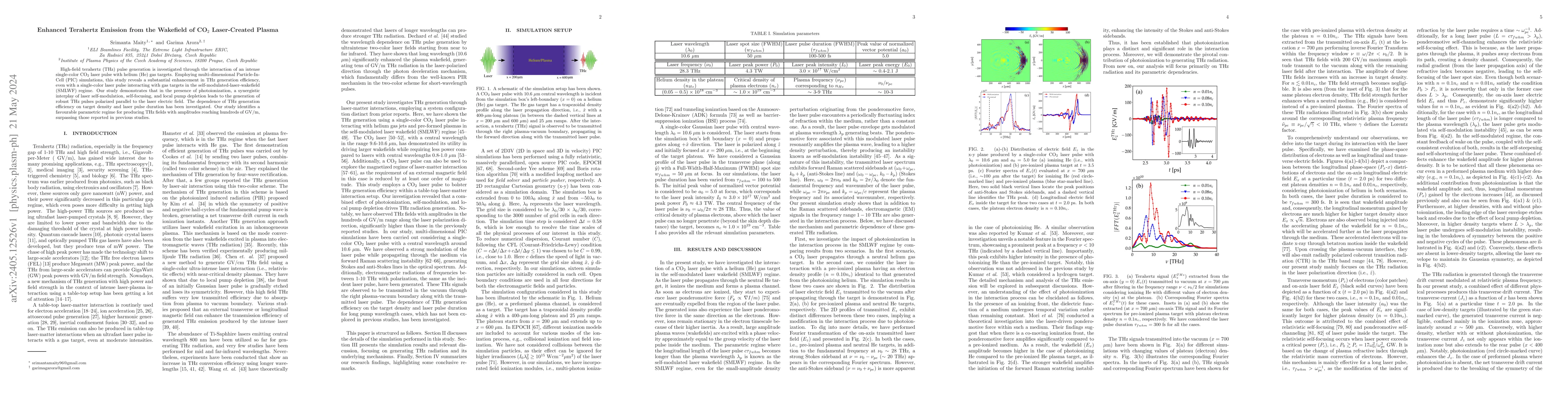 Thumbnail for Enhanced Terahertz Emission from the Wakefield of CO2 Laser-Created
  Plasma