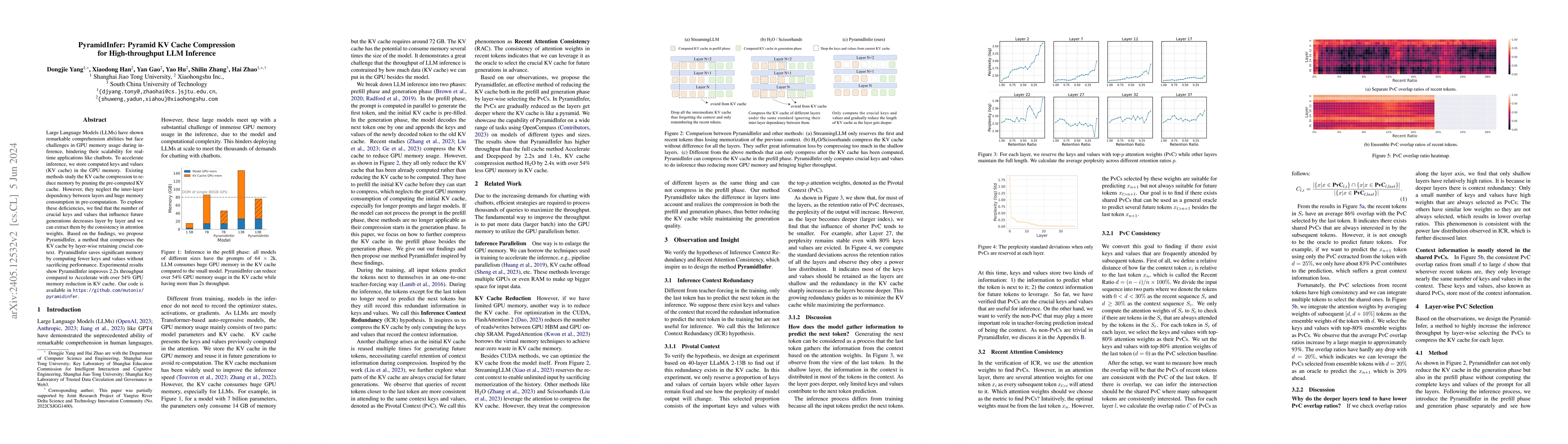 Thumbnail for PyramidInfer: Pyramid KV Cache Compression for High-throughput LLM
  Inference