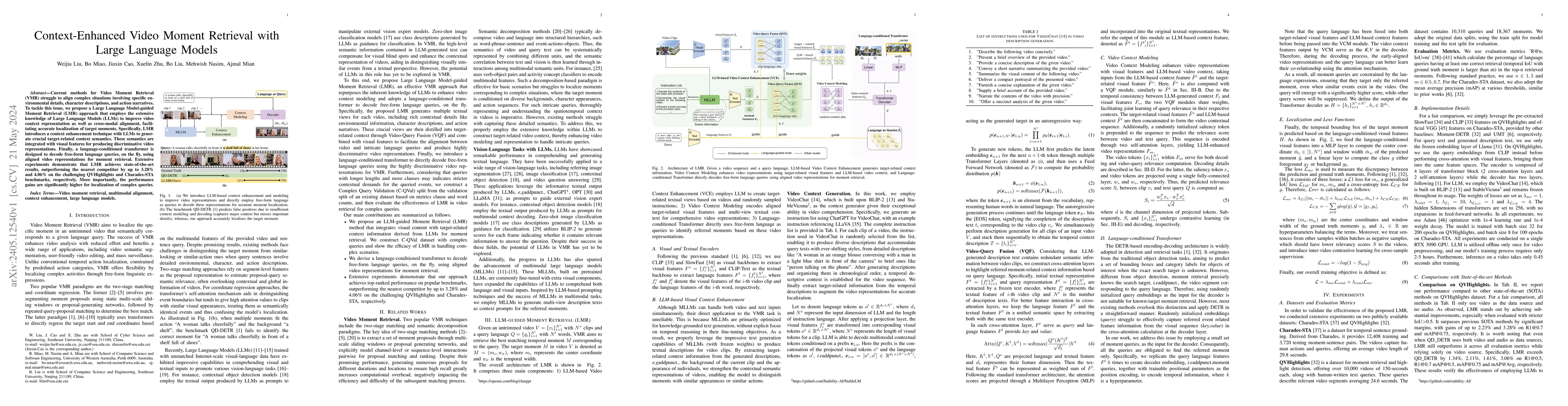 Thumbnail for Context-Enhanced Video Moment Retrieval with Large Language Models