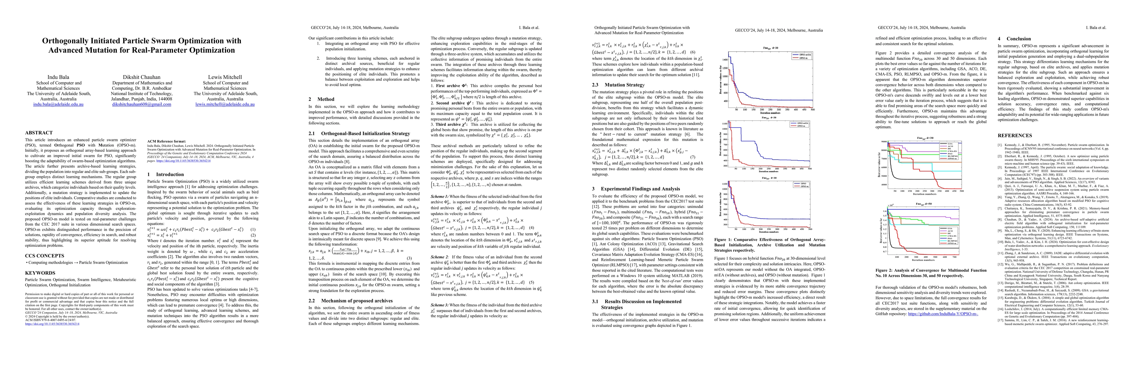 Thumbnail for Orthogonally Initiated Particle Swarm Optimization with Advanced
  Mutation for Real-Parameter Optimization