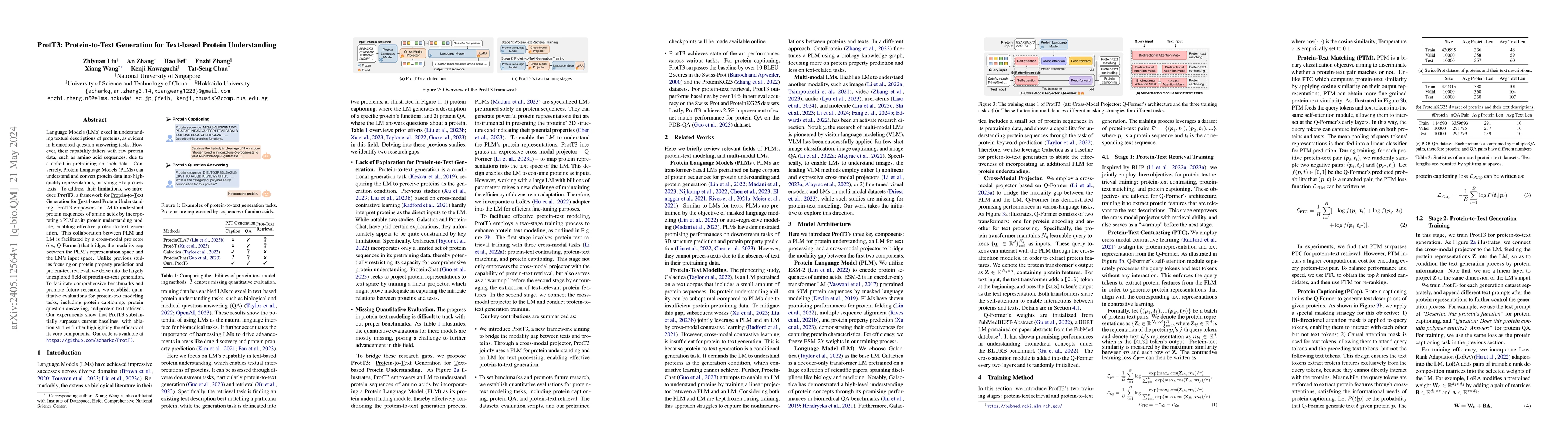 Thumbnail for ProtT3: Protein-to-Text Generation for Text-based Protein Understanding