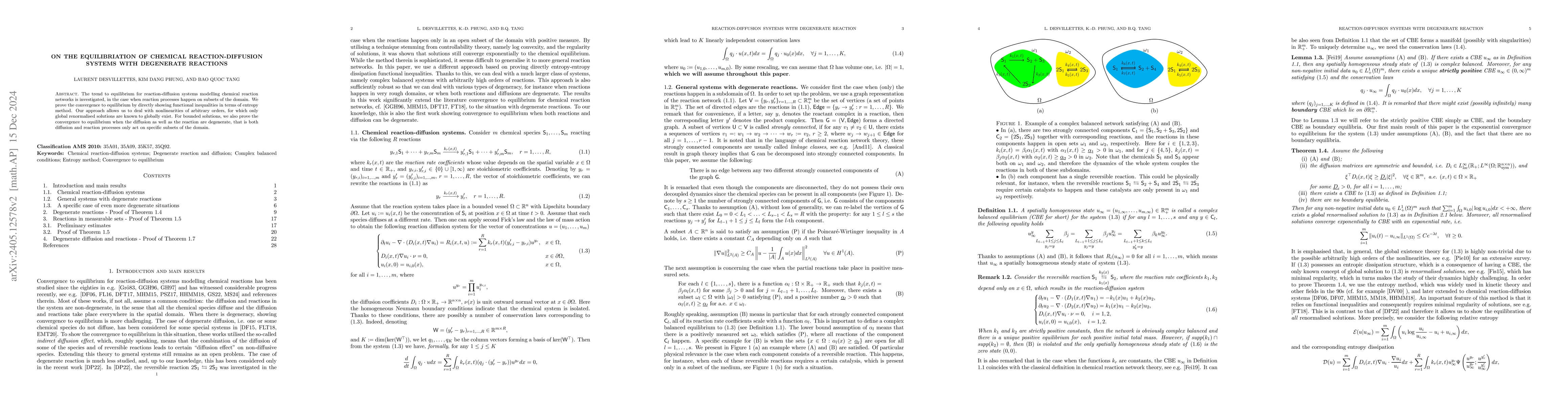 Thumbnail for Trend to equilibrium for degenerate reaction-diffusion systems coming
  out of chemistry