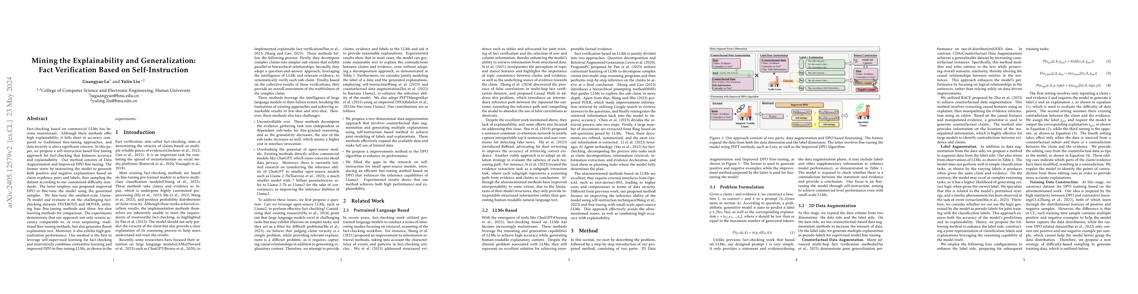 Thumbnail for Mining the Explainability and Generalization: Fact Verification Based on
  Self-Instruction