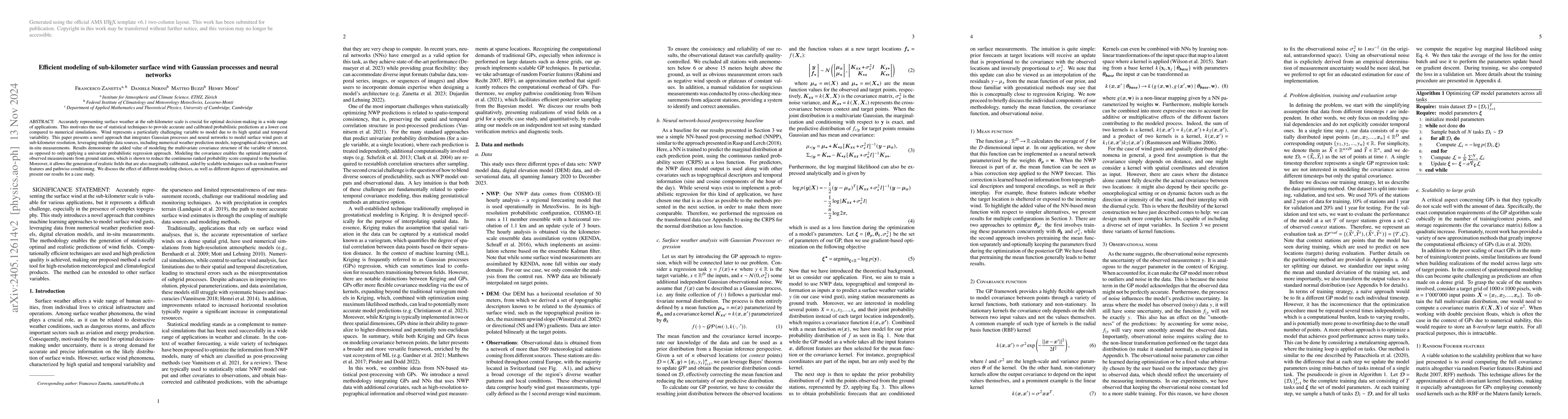Thumbnail for Efficient modeling of sub-kilometer surface wind with Gaussian processes
  and neural networks