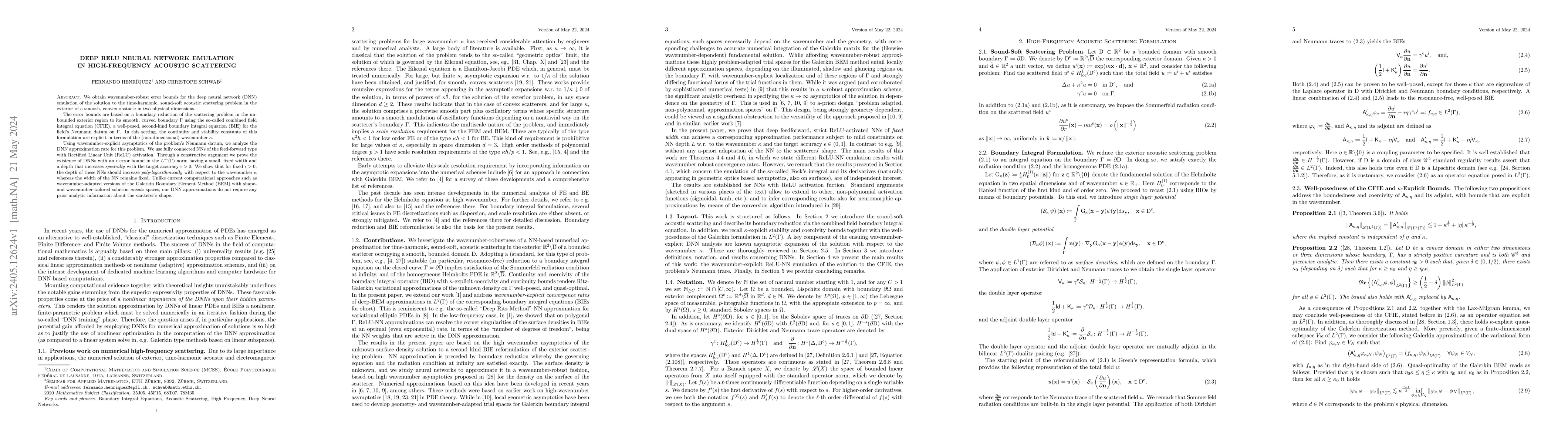 Thumbnail for Deep ReLU Neural Network Emulation in High-Frequency Acoustic Scattering