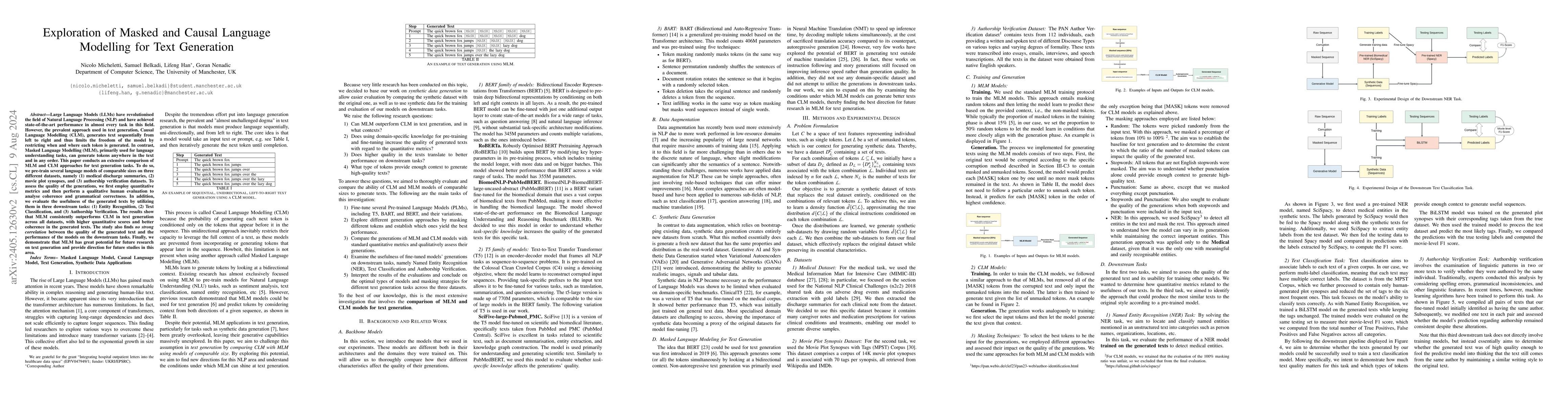 Thumbnail for Exploration of Masked and Causal Language Modelling for Text Generation