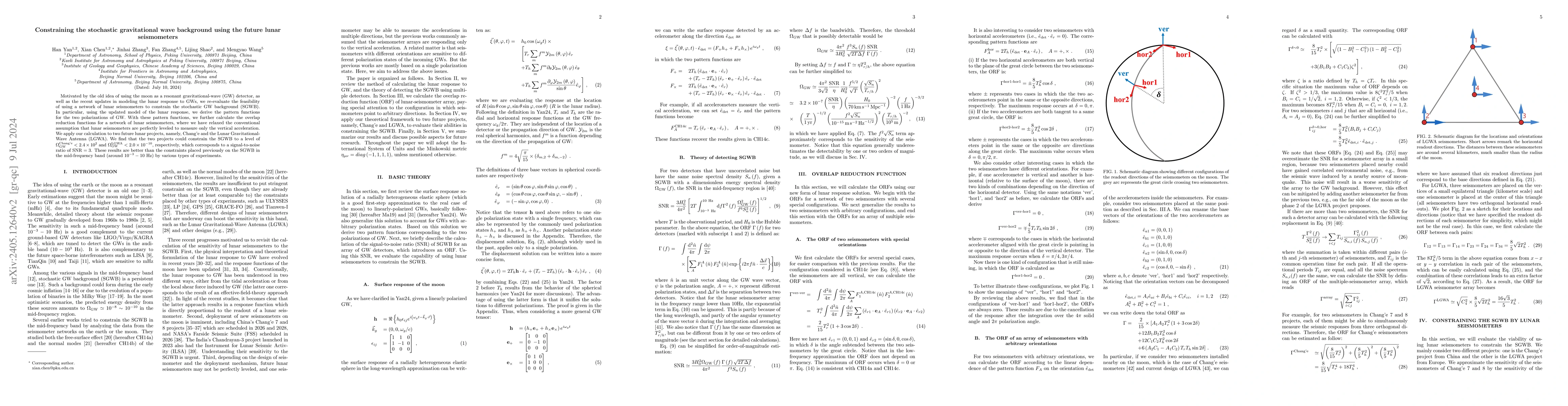 Thumbnail for Constraining the stochastic gravitational wave background using the
  future lunar seismometers