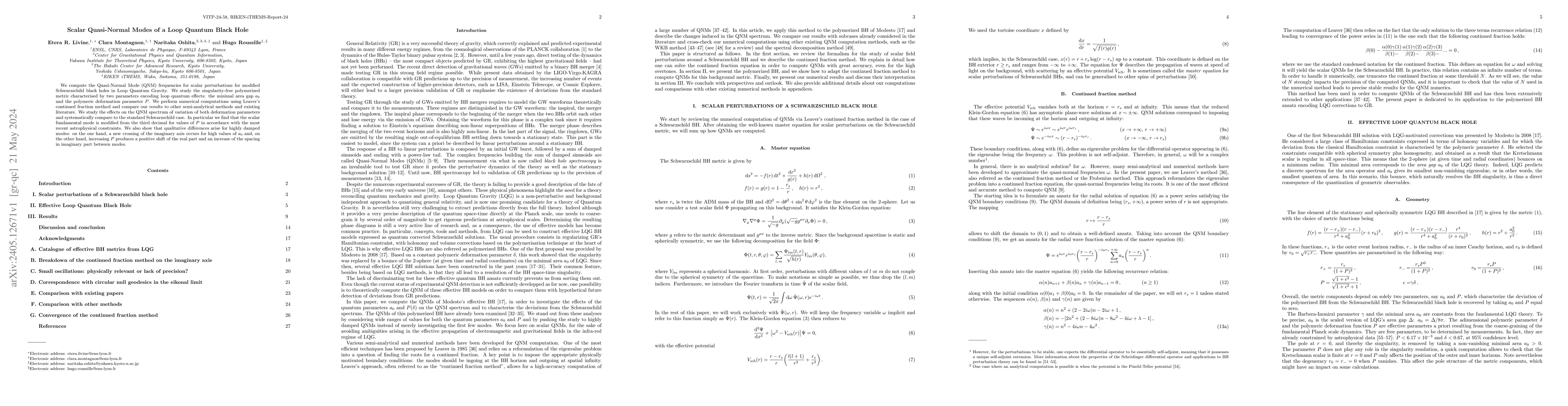 Thumbnail for Scalar Quasi-Normal Modes of a Loop Quantum Black Hole