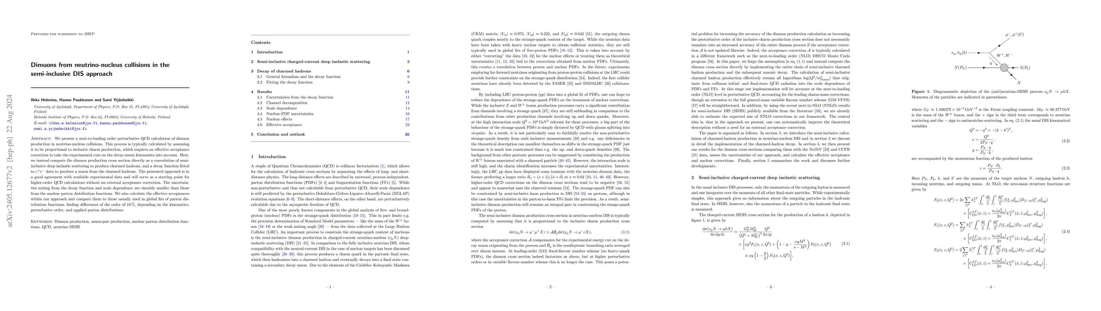 Thumbnail for Dimuons from neutrino-nucleus collisions in the semi-inclusive DIS
  approach