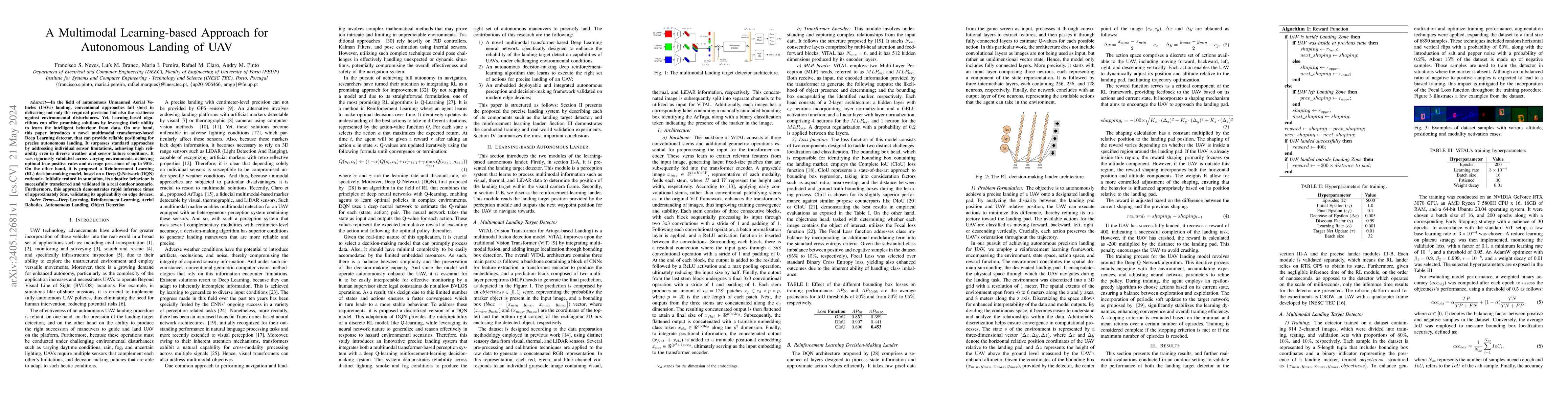 Thumbnail for A Multimodal Learning-based Approach for Autonomous Landing of UAV