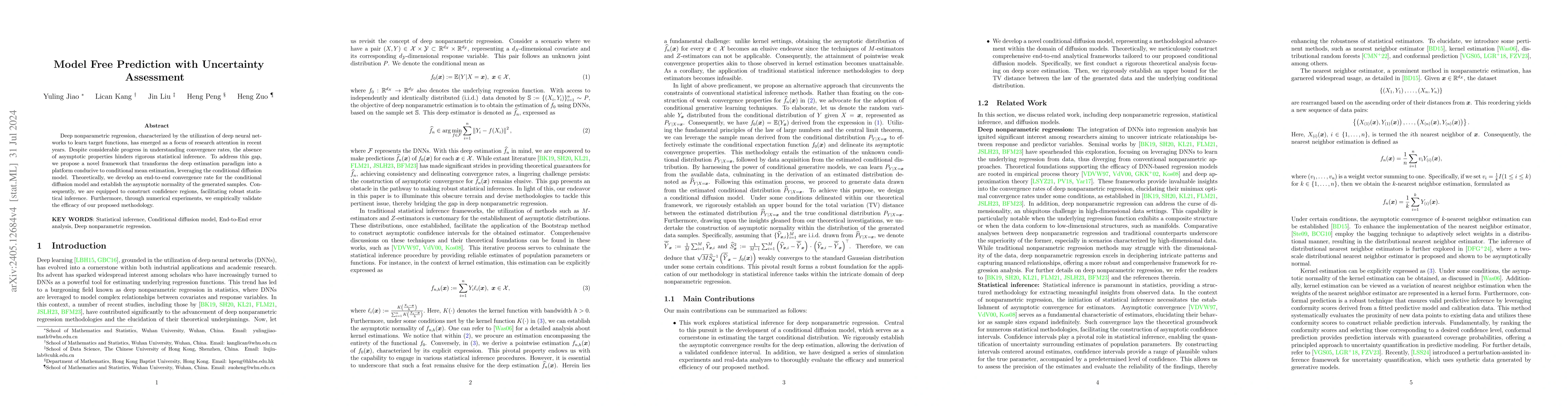Thumbnail for Model Free Prediction with Uncertainty Assessment