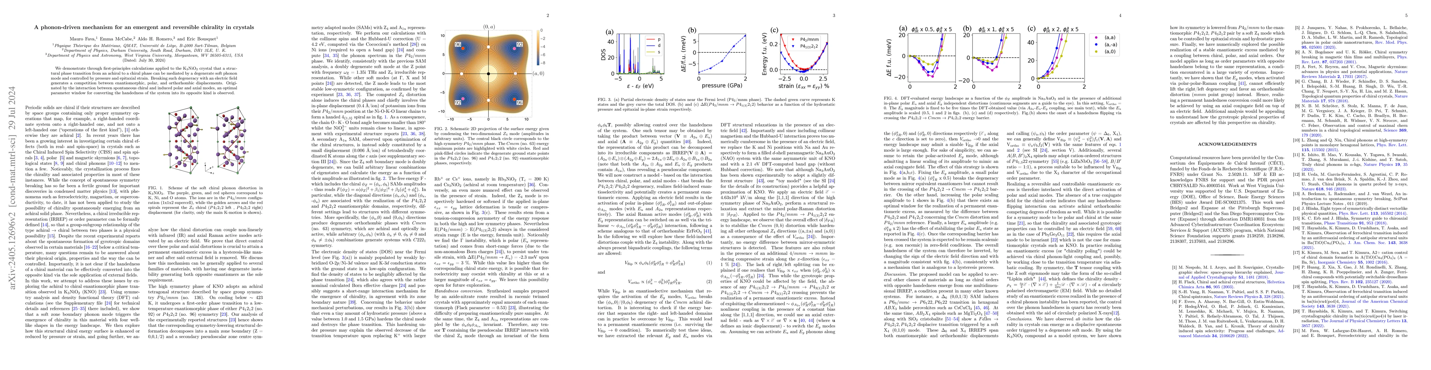 Thumbnail for A phonon-driven mechanism for an emergent and reversible chirality in
  crystals