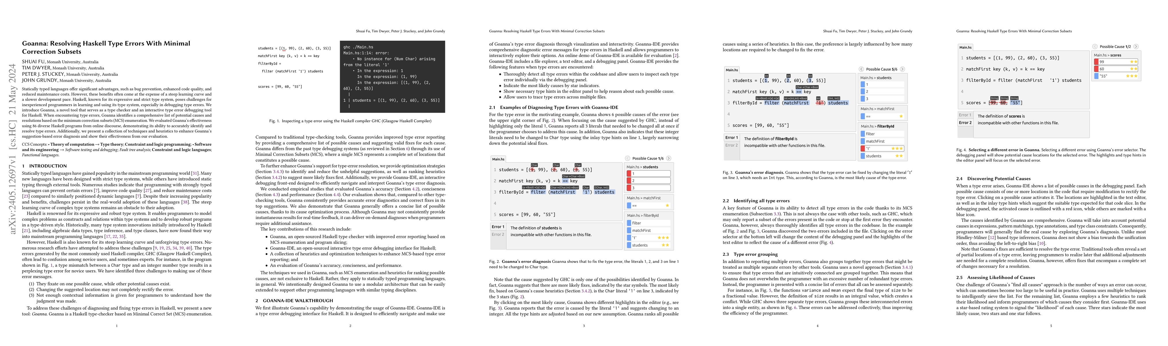 Thumbnail for Goanna: Resolving Haskell Type Errors With Minimal Correction Subsets