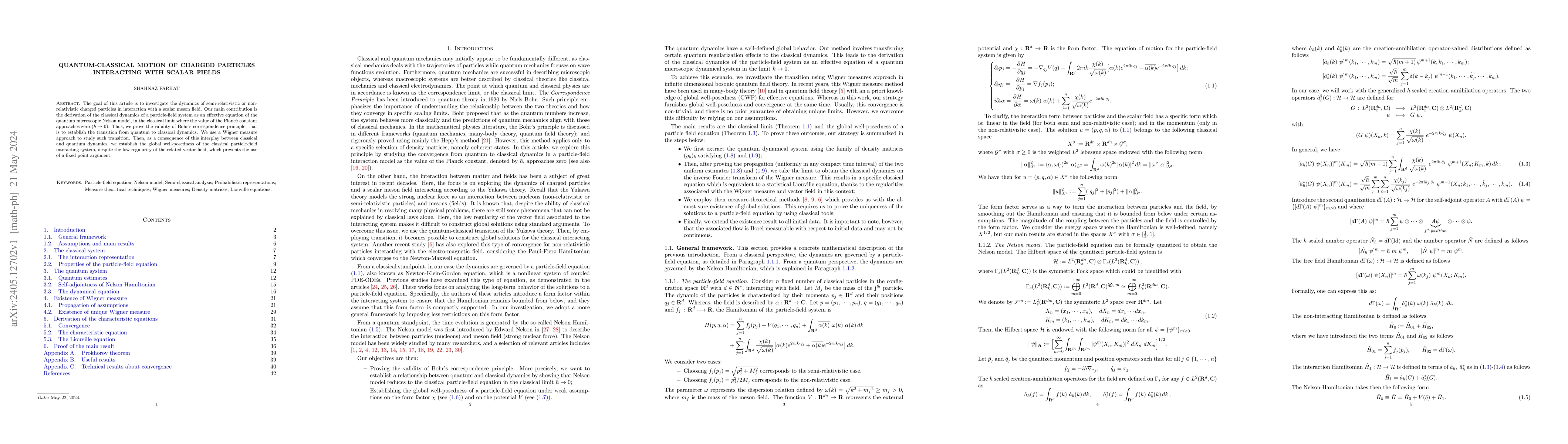 Thumbnail for Quantum-classical motion of charged particles interacting with scalar
  fields