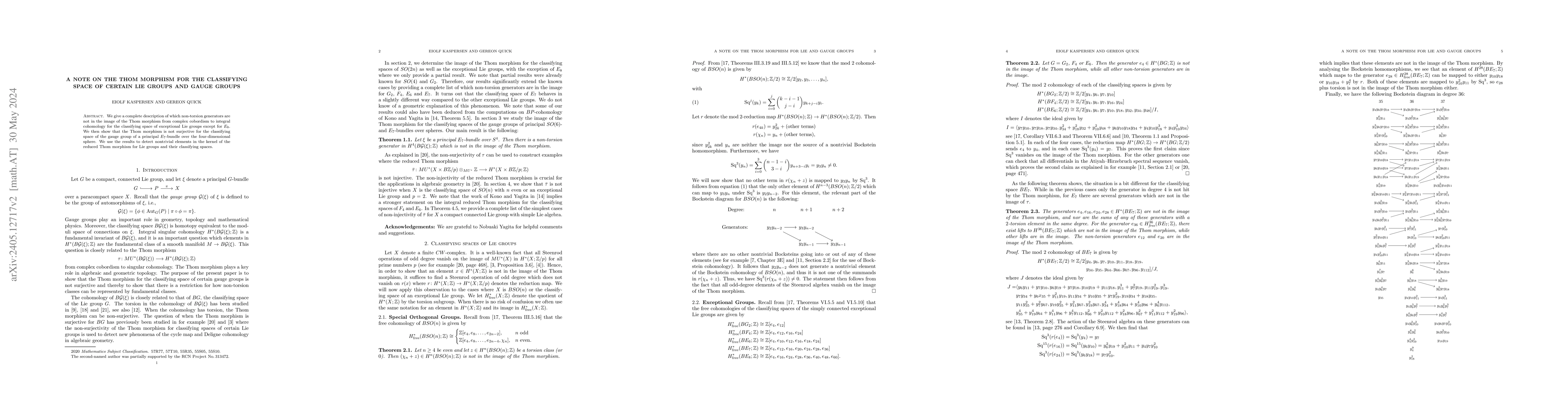 Thumbnail for A note on the Thom morphism for the classifying space of certain Lie
  groups and gauge groups