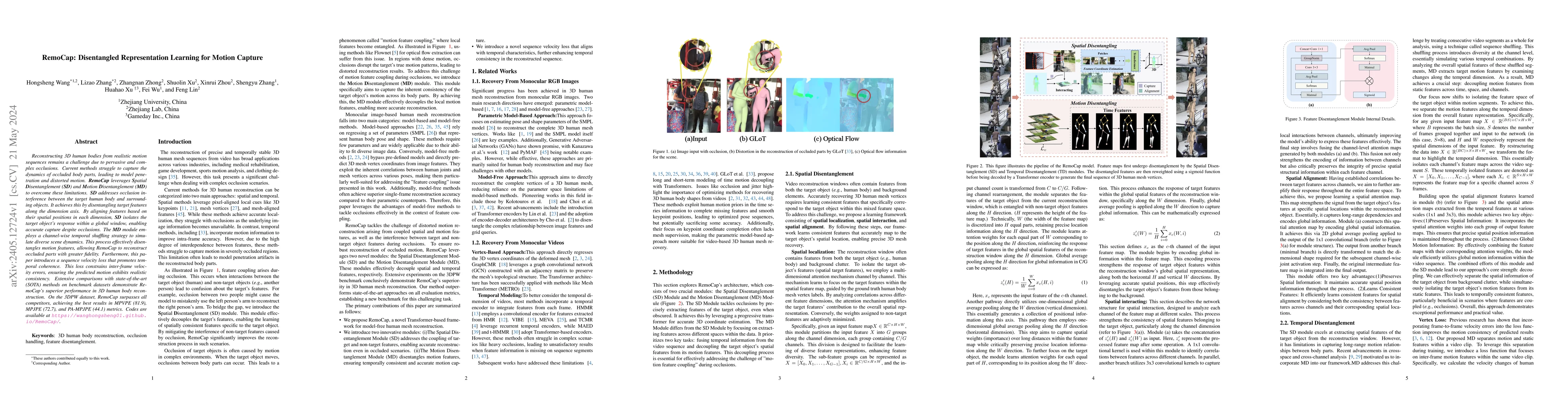 Thumbnail for RemoCap: Disentangled Representation Learning for Motion Capture