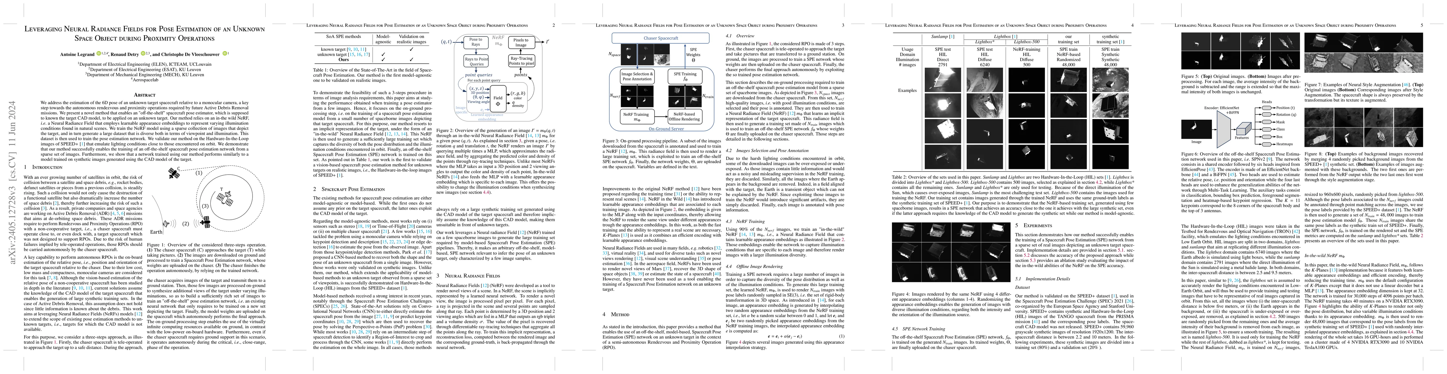 Thumbnail for Leveraging Neural Radiance Fields for Pose Estimation of an Unknown
  Space Object during Proximity Operations