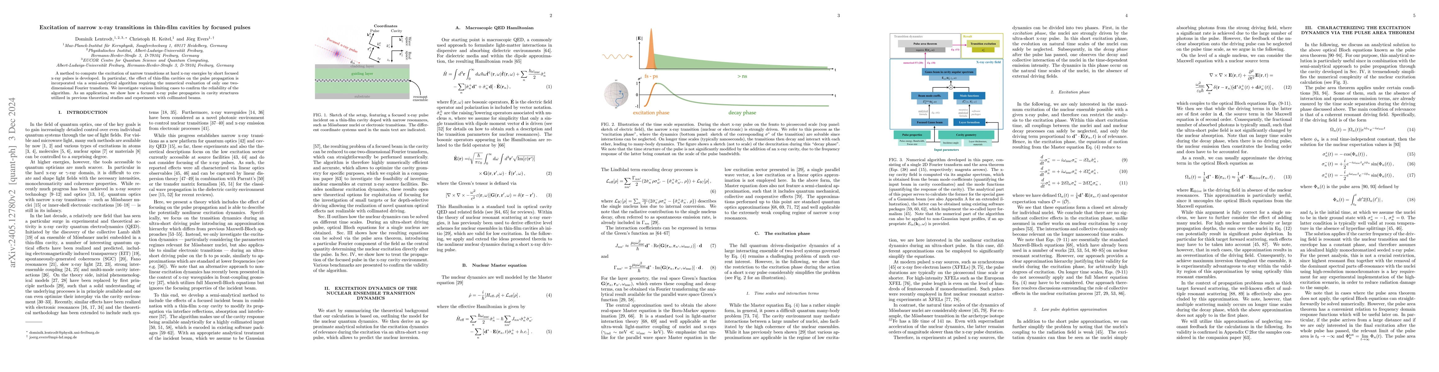 Thumbnail for Excitation of narrow x-ray transitions in thin-film cavities by focused
  pulses