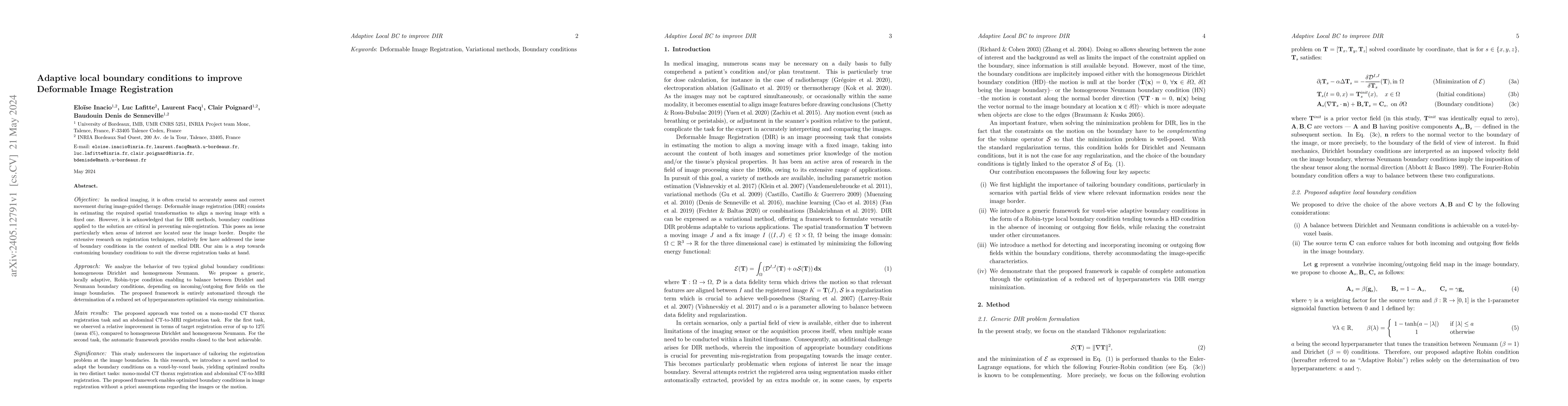 Thumbnail for Adaptive local boundary conditions to improve Deformable Image
  Registration