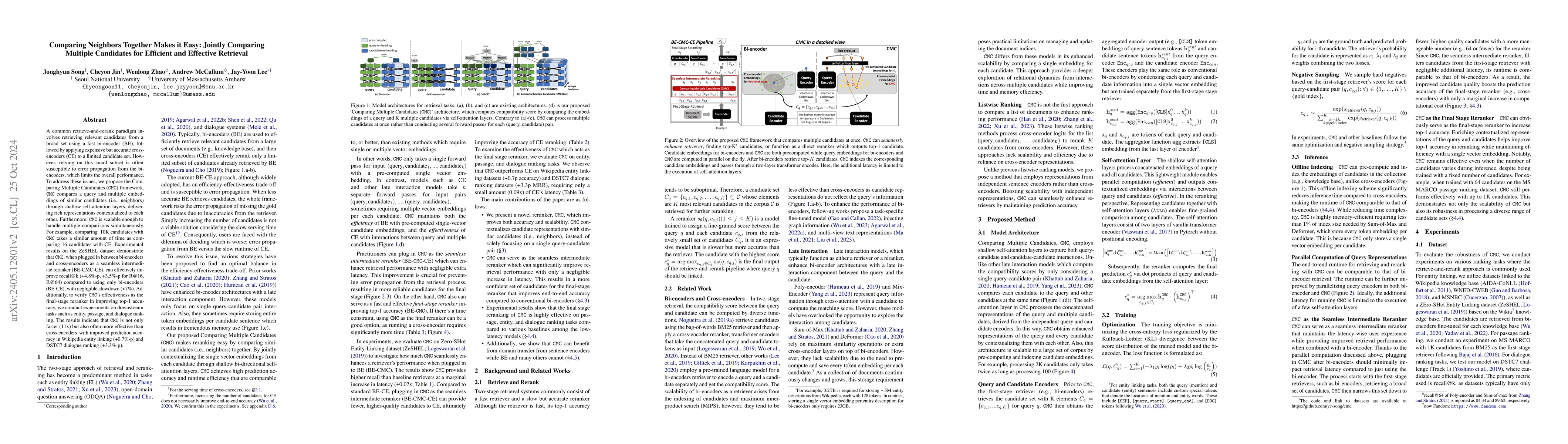 Thumbnail for Comparing Neighbors Together Makes it Easy: Jointly Comparing Multiple
  Candidates for Efficient and Effective Retrieval