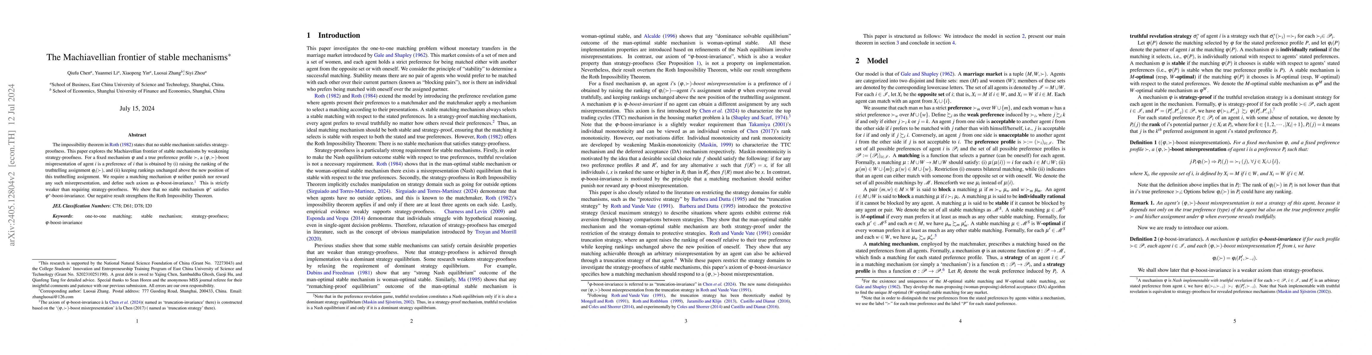 Thumbnail for The Machiavellian frontier of stable mechanisms