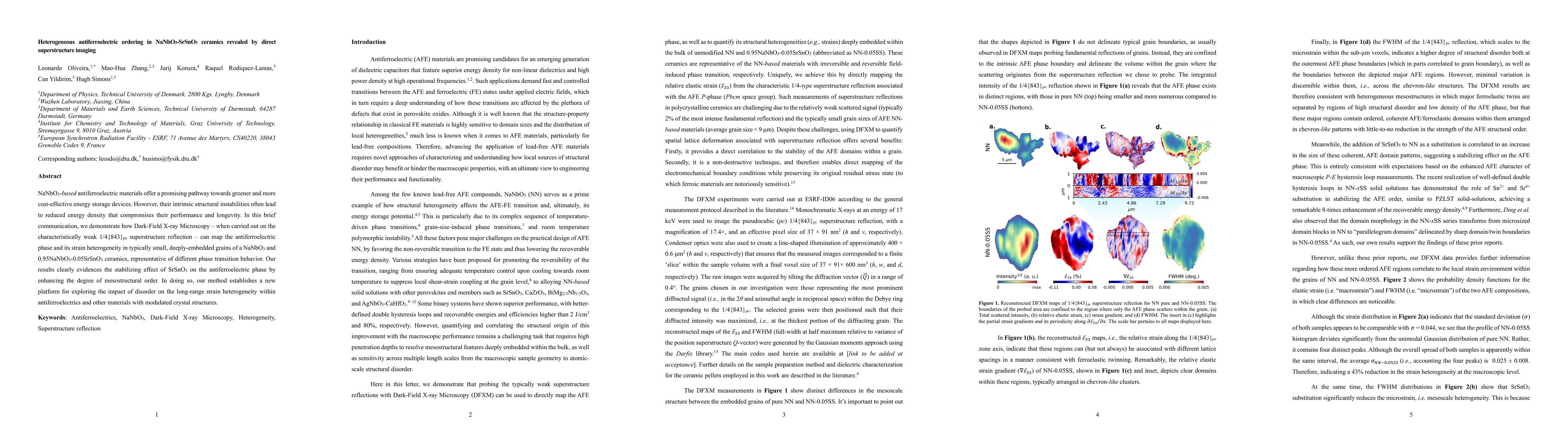 Thumbnail for Heterogeneous antiferroelectric ordering in NaNbO3-SrSnO3 ceramics
  revealed by direct superstructure imaging