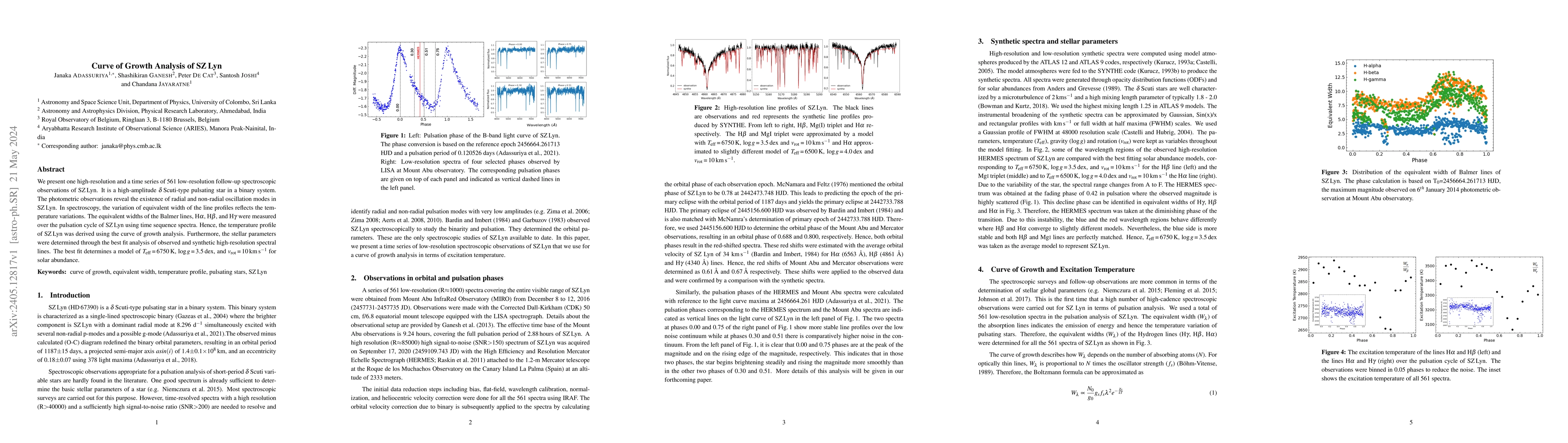 Thumbnail for Curve of Growth Analysis of SZ Lyn