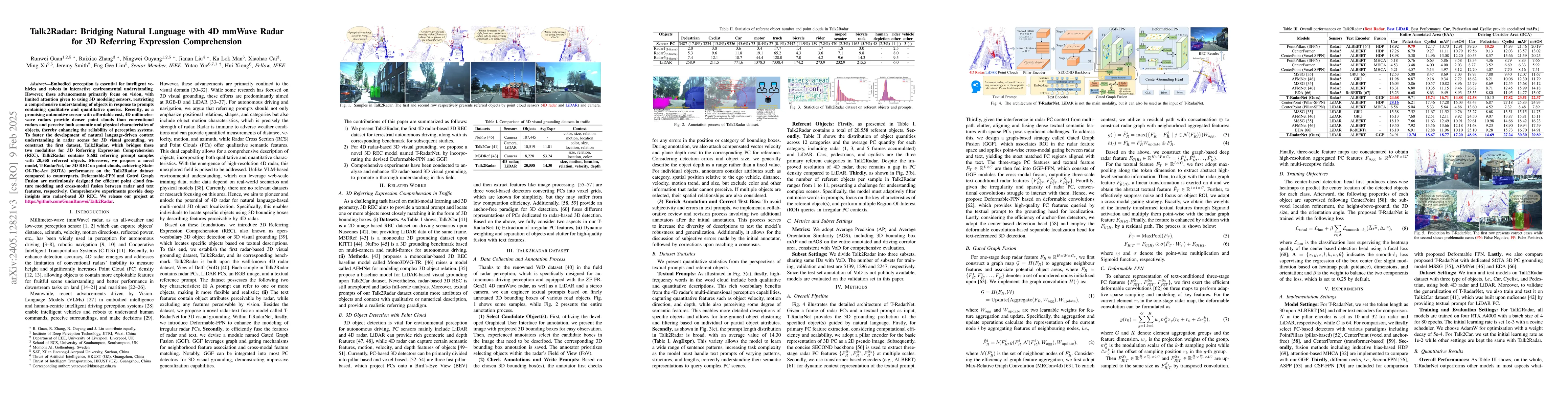 Thumbnail for Talk2Radar: Bridging Natural Language with 4D mmWave Radar for 3D
  Referring Expression Comprehension