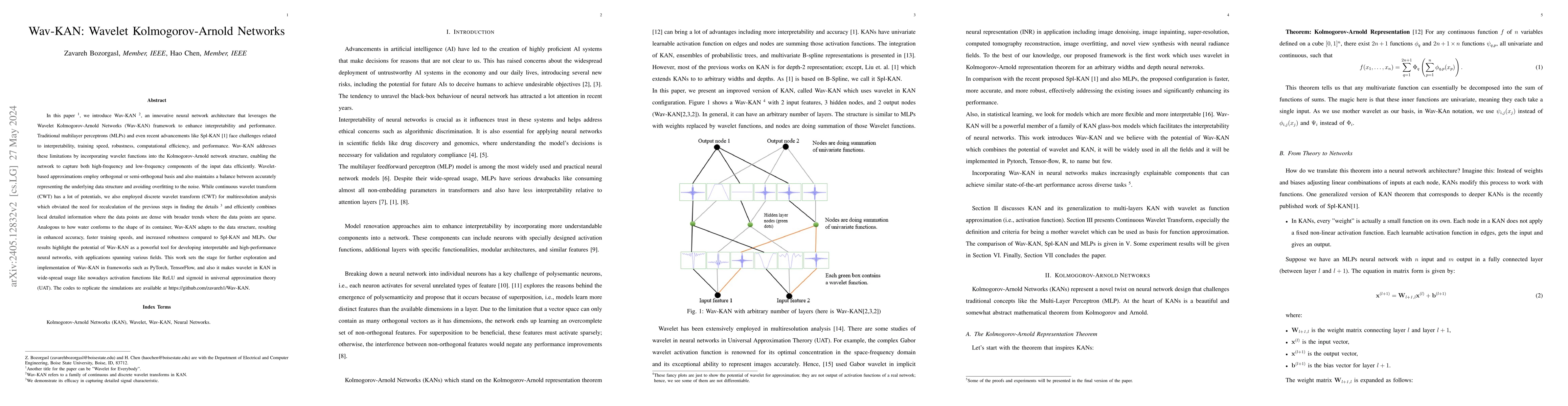 Thumbnail for Wav-KAN: Wavelet Kolmogorov-Arnold Networks