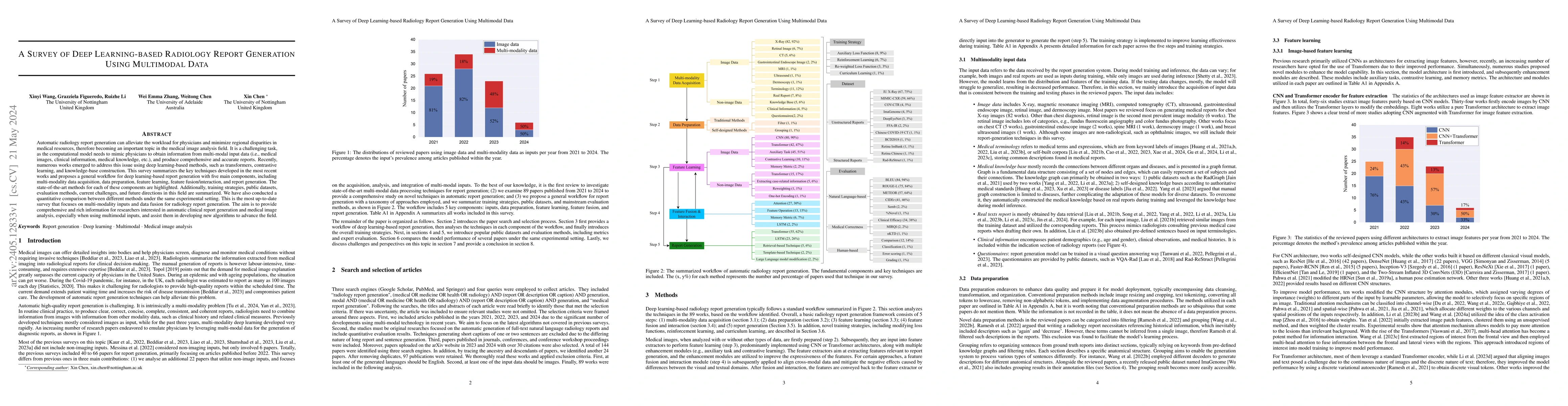Thumbnail for A Survey of Deep Learning-based Radiology Report Generation Using
  Multimodal Data