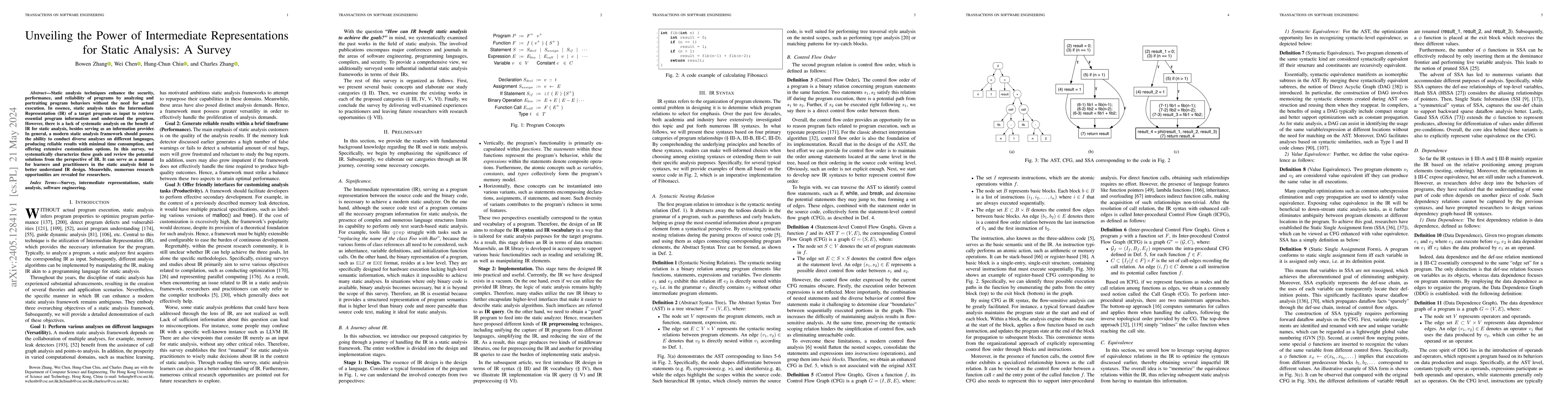 Thumbnail for Unveiling the Power of Intermediate Representations for Static Analysis:
  A Survey