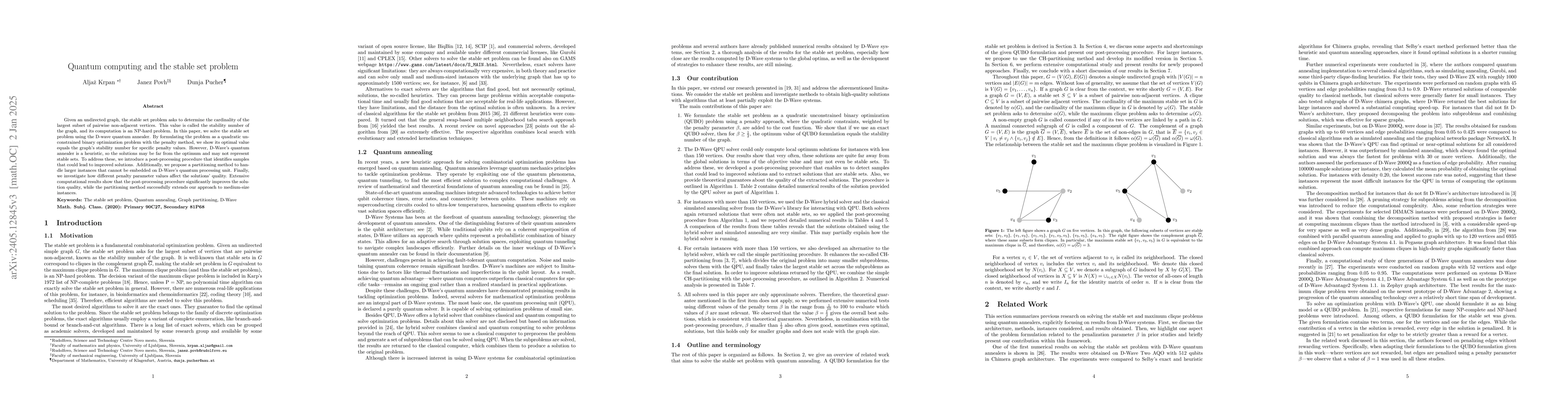 Thumbnail for Quantum computing and the stable set problem