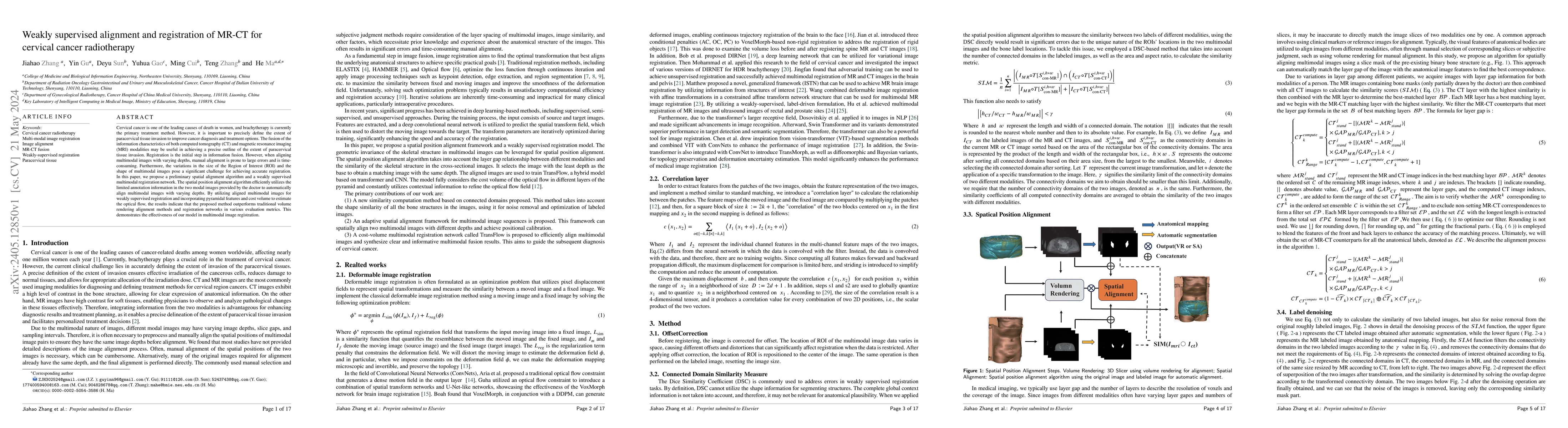 Thumbnail for Weakly supervised alignment and registration of MR-CT for cervical
  cancer radiotherapy